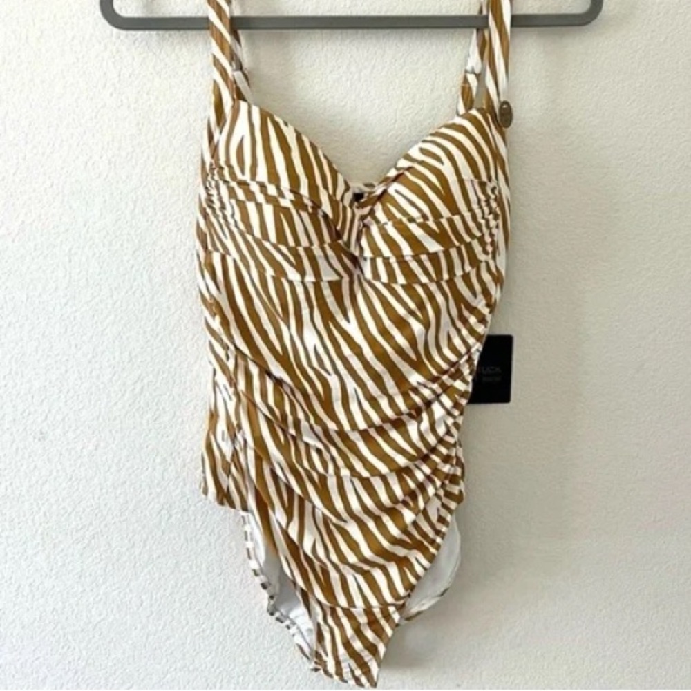 Nip Tuck Joanne Tummy Control Multifit Cup zebra print one-piece swimsuit
